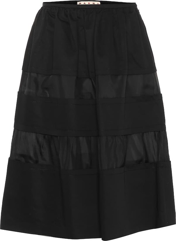 Marni Cotton and linen A-line skirt