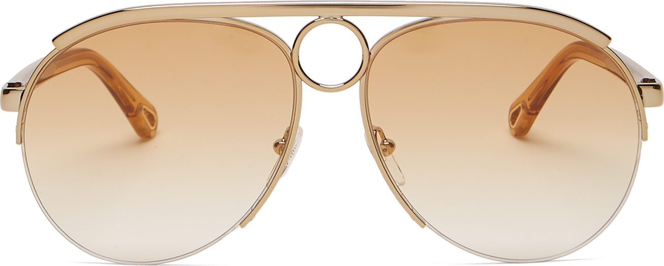 Chloe Romie aviator metal sunglasses