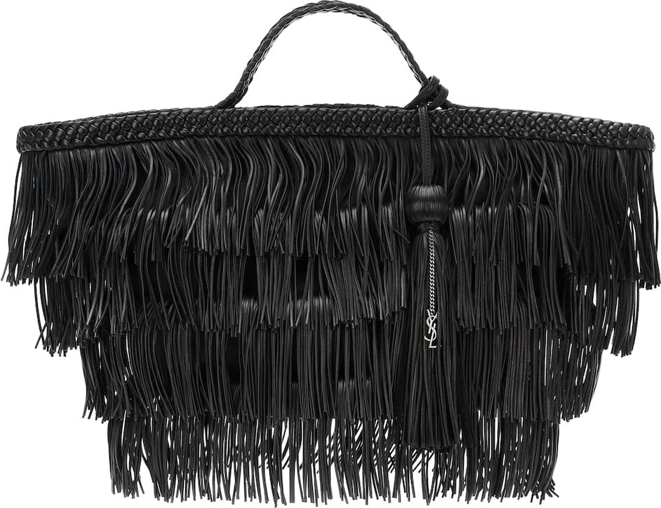 Saint Laurent Panier fringed leather tote