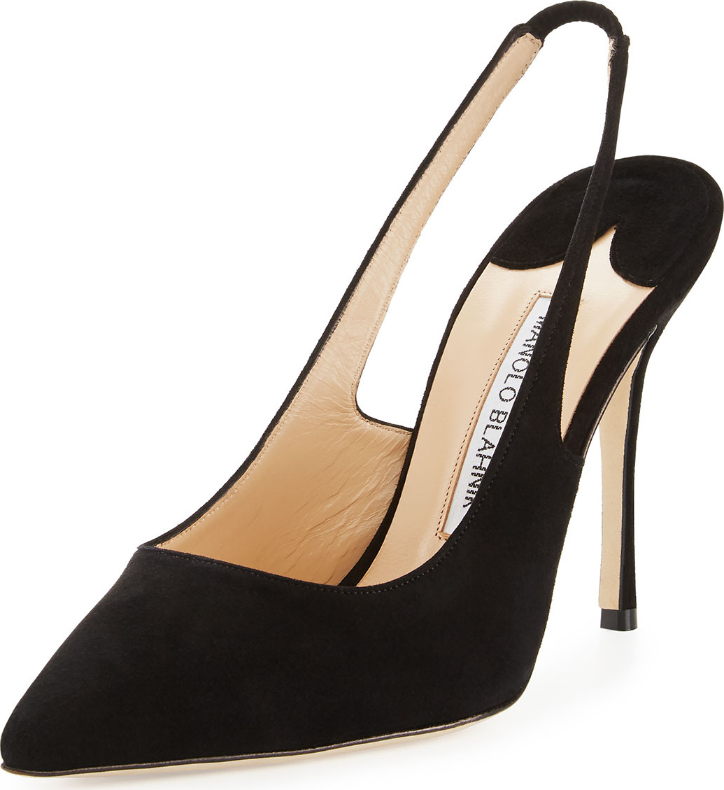 Manolo Blahnik Allura 105 mm Suede Slingback Pump