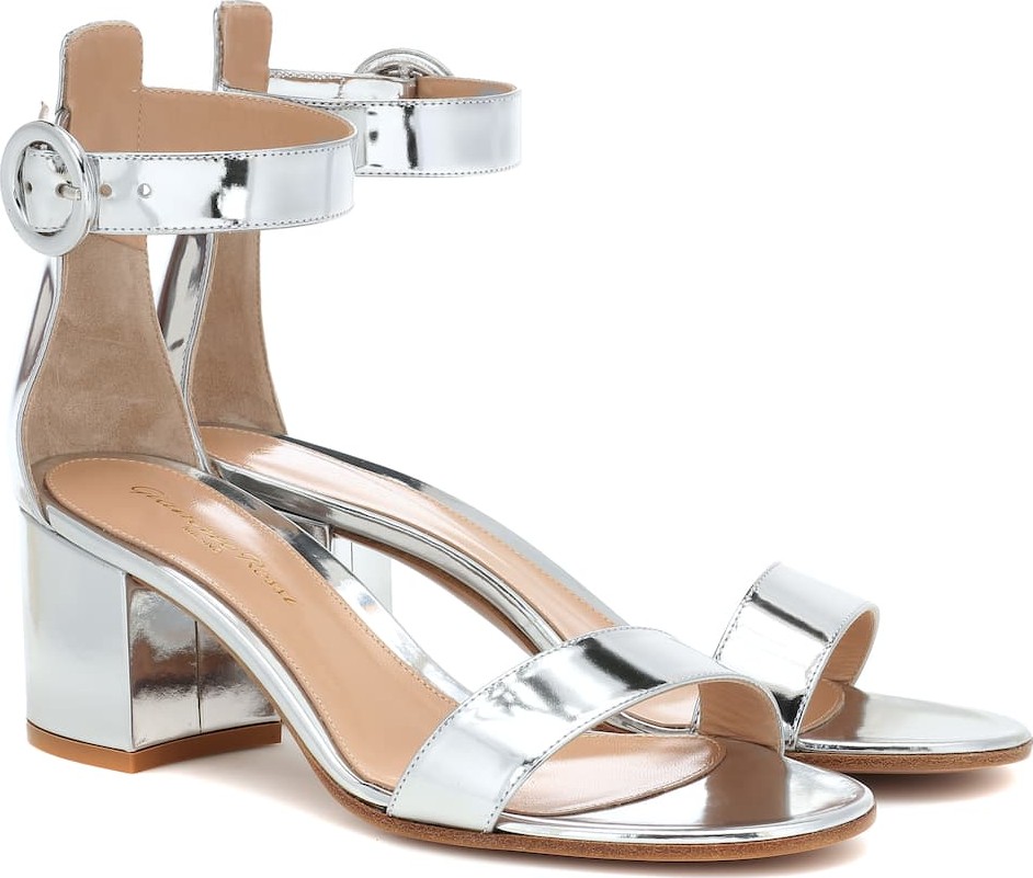 Gianvito Rossi Versilia 60 metallic leather sandals