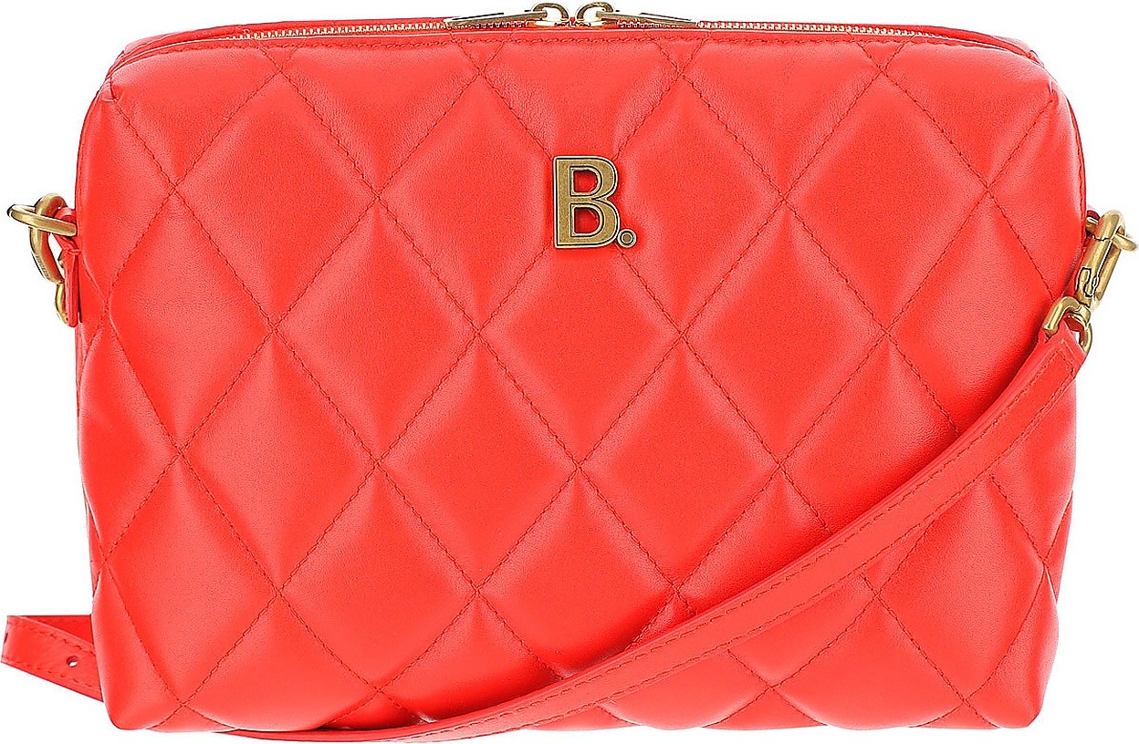 Balenciaga Red Quilted Leather B Camera Bag