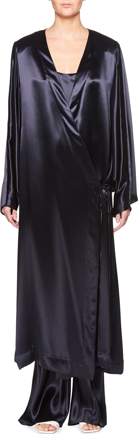THE ROW Impu Wrap Satin Coat