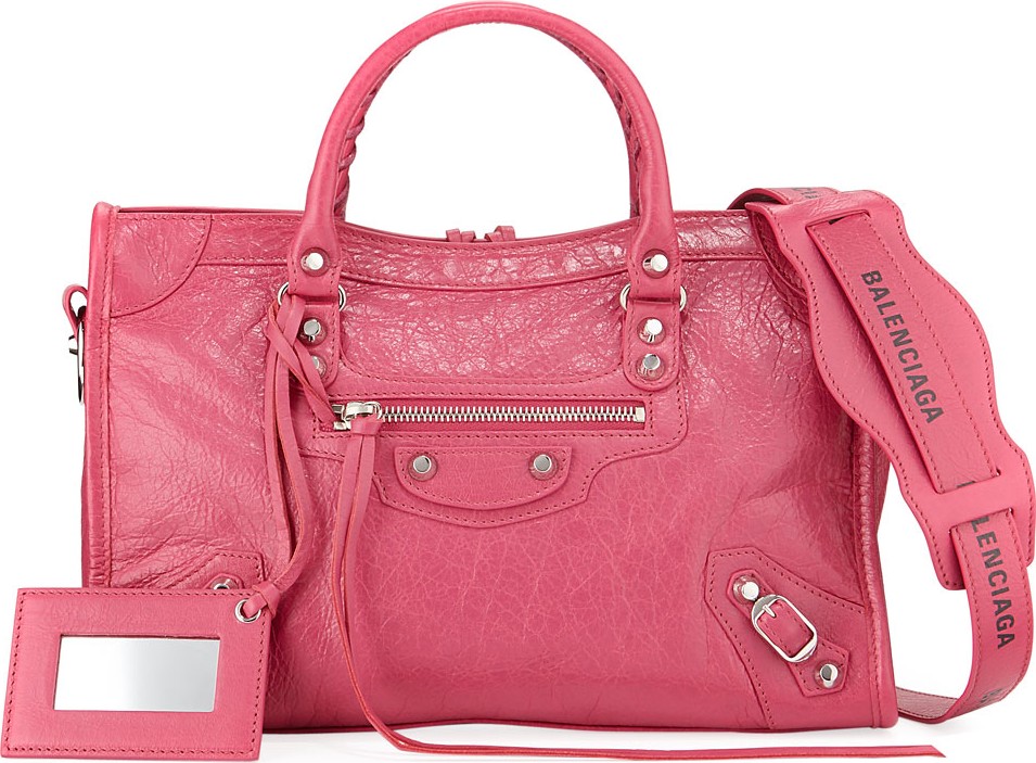 Balenciaga Classic City Small Leather Tote Bag with Logo Strap