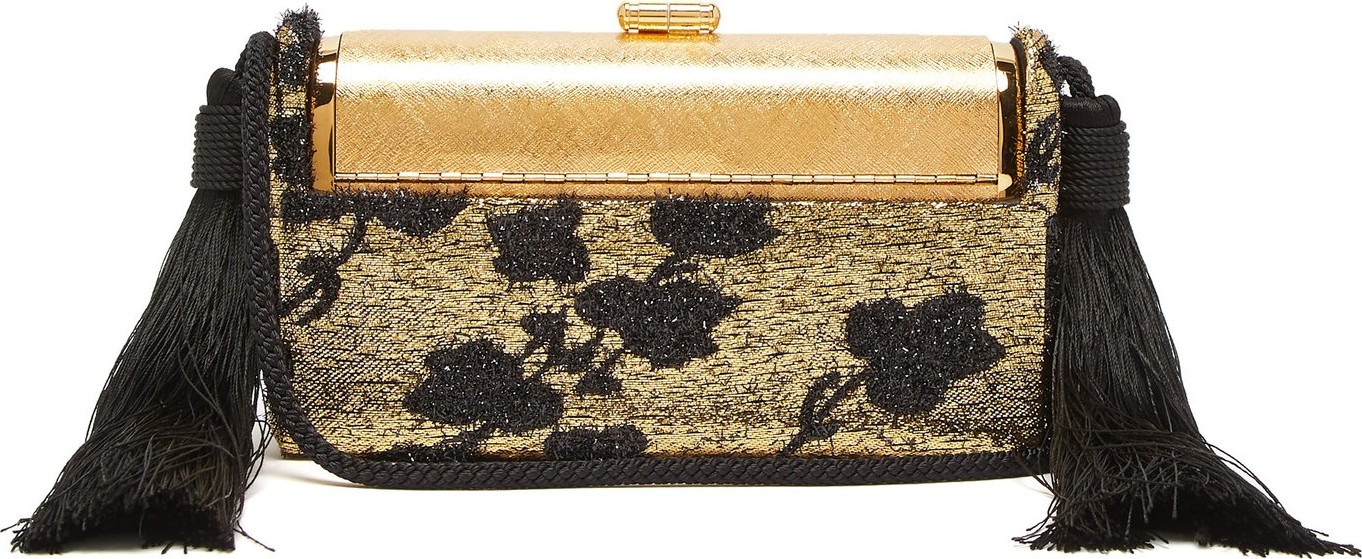 Bienen-Davis Régine lamé and gold-plated minaudière clutch