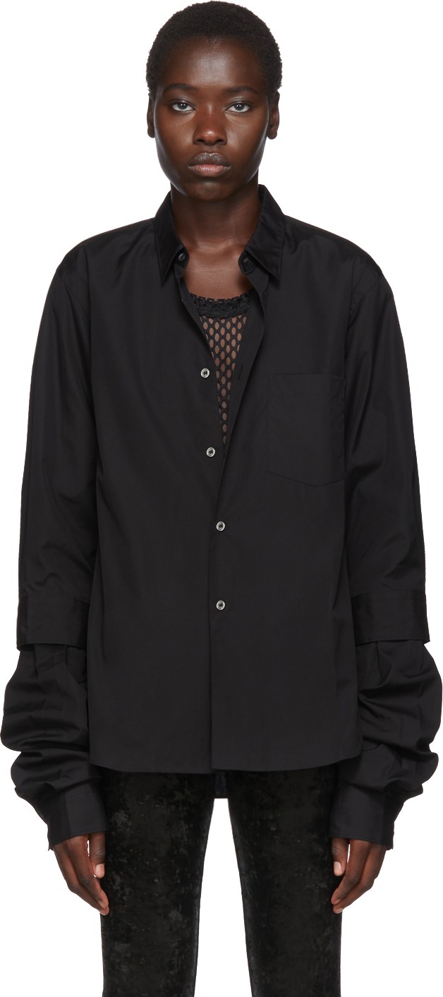Comme Des Garçons Homme Plus Black Double Layer Shirt