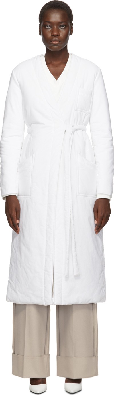 MM6 Maison Margiela White Padded Wrap Coat