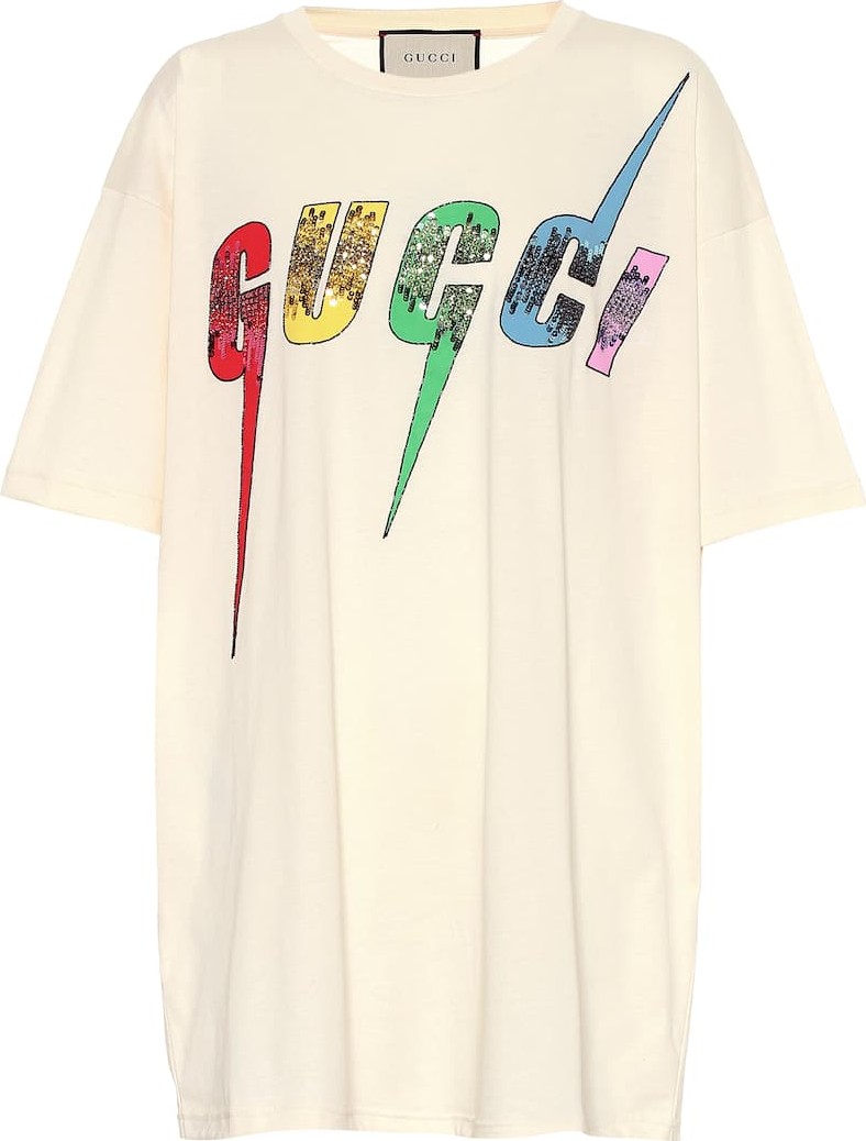Gucci Sequined logo cotton T-shirt