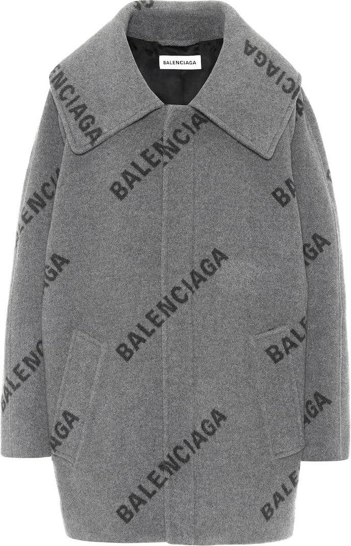 Balenciaga Logo cashmere coat