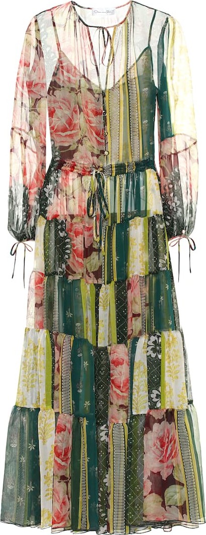 Oscar De La Renta Printed silk chiffon dress