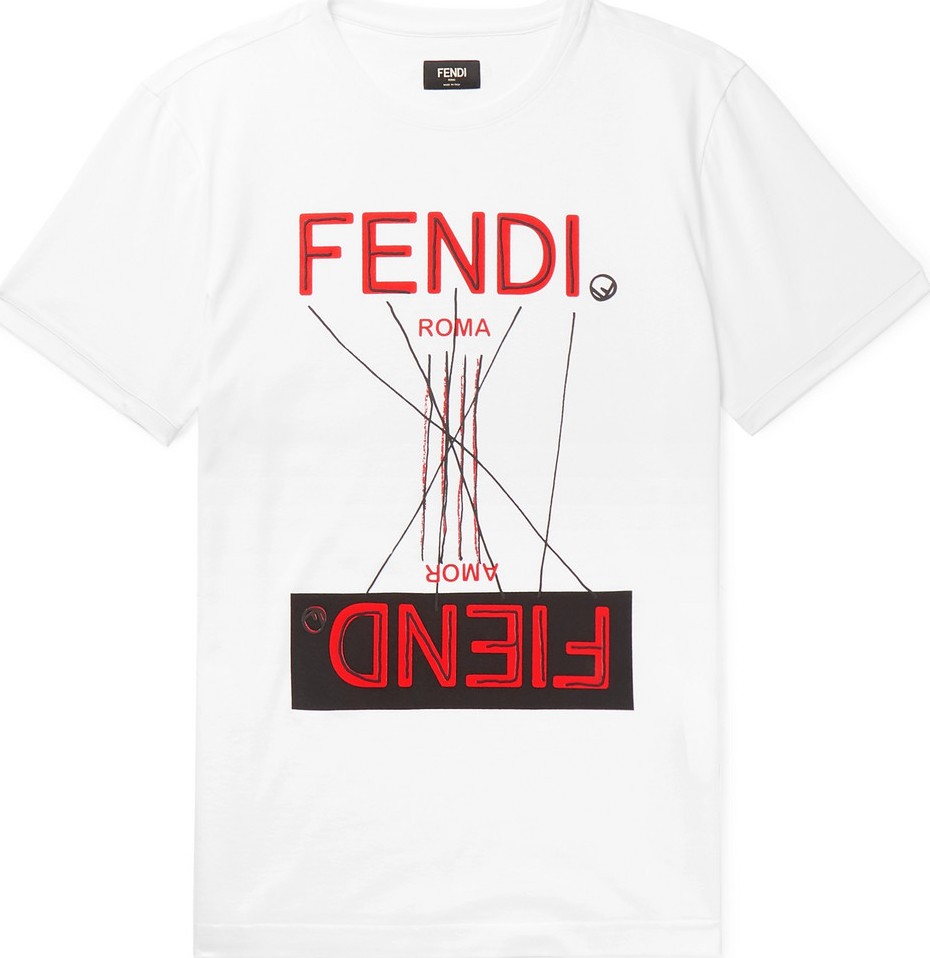 Fendi Logo-Print Cotton-Jersey T-Shirt