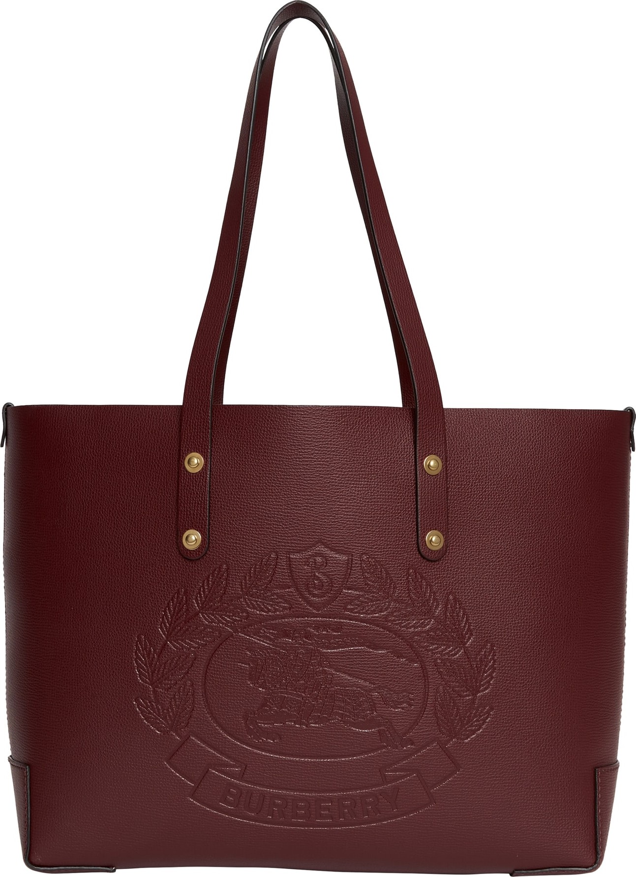Burberry London England Embossed Crest Small Leather Tote