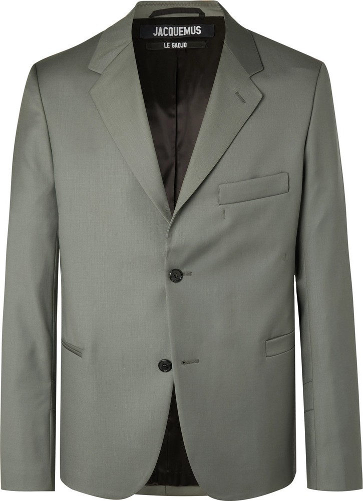 Jacquemus Grey-Green Virgin Wool Suit Jacket