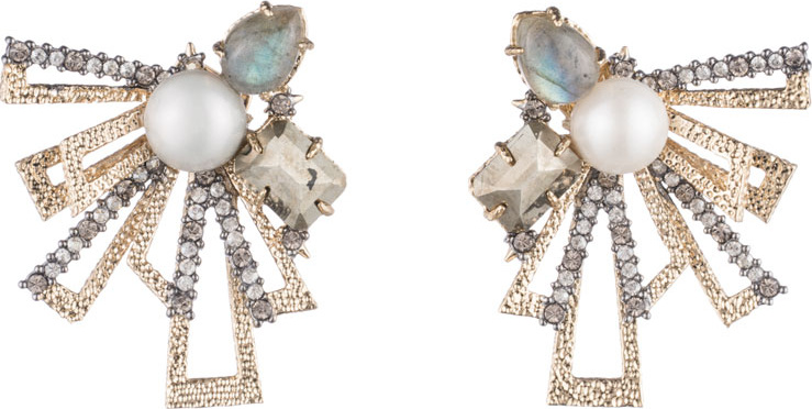 Alexis Bittar Brutalist Stone Cluster Stud Earrings
