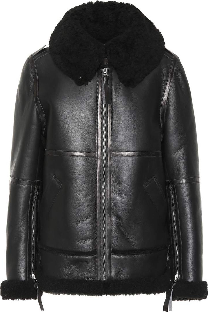 Acne Studios Shearling-trimmed leather jacket