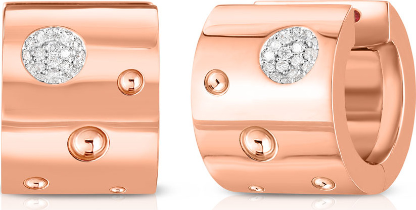 Roberto Coin Pois Moi Luna 18k Rose Gold Huggie Hoop Earrings