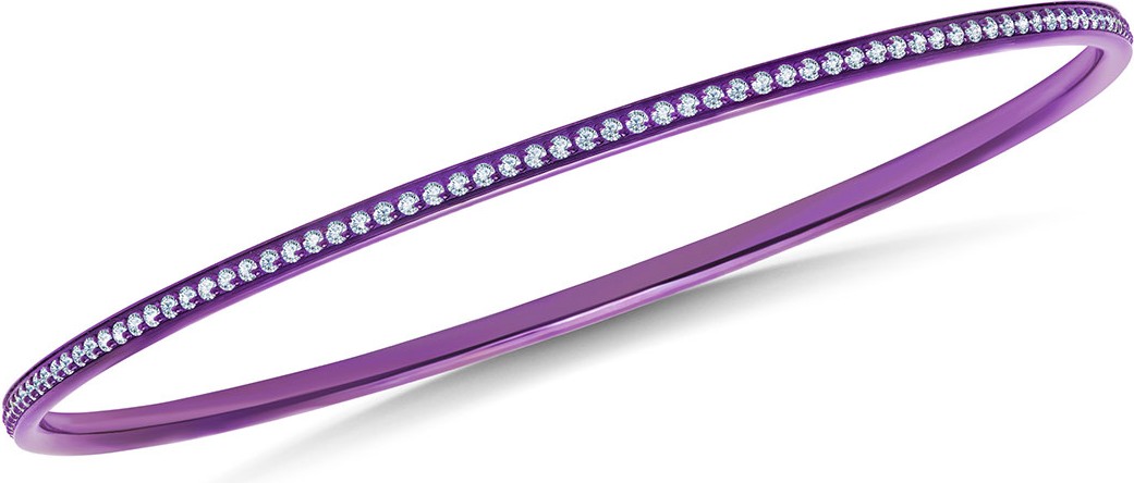 Graziela Gems Titanium Diamond Bangle, Purple