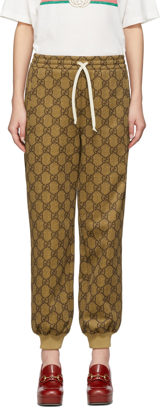 Gucci Brown GG Supreme Drawstring Lounge Pants