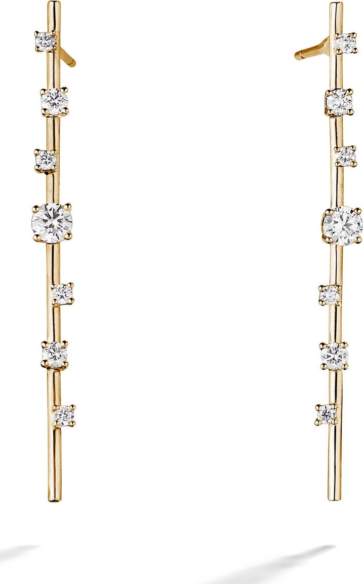 Lana Solo 14k Gold Diamond Stick Earrings