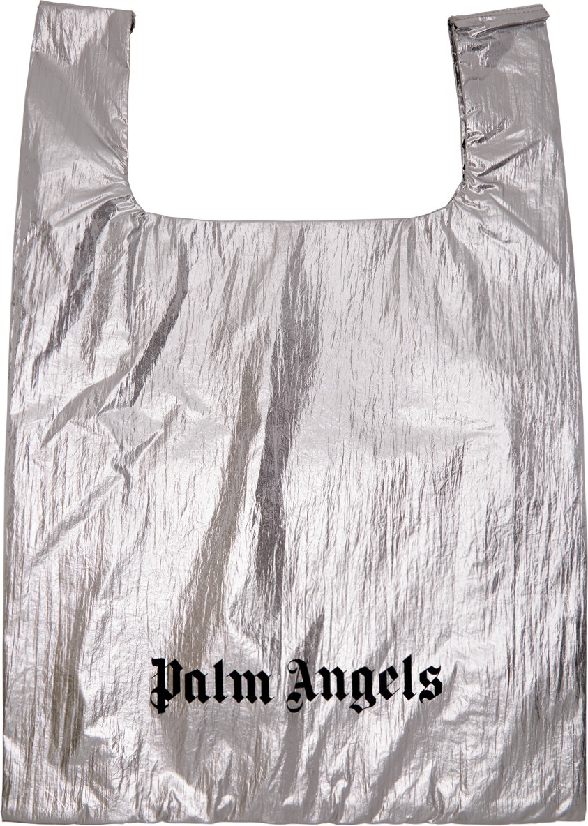 Palm Angels Silver Shiny Shopping Tote