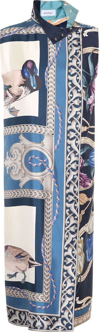 Salvatore Ferragamo Printed silk tunic dress
