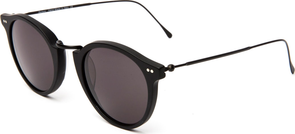 Illesteva Round Acetate & Steel Monochromatic Sunglasses