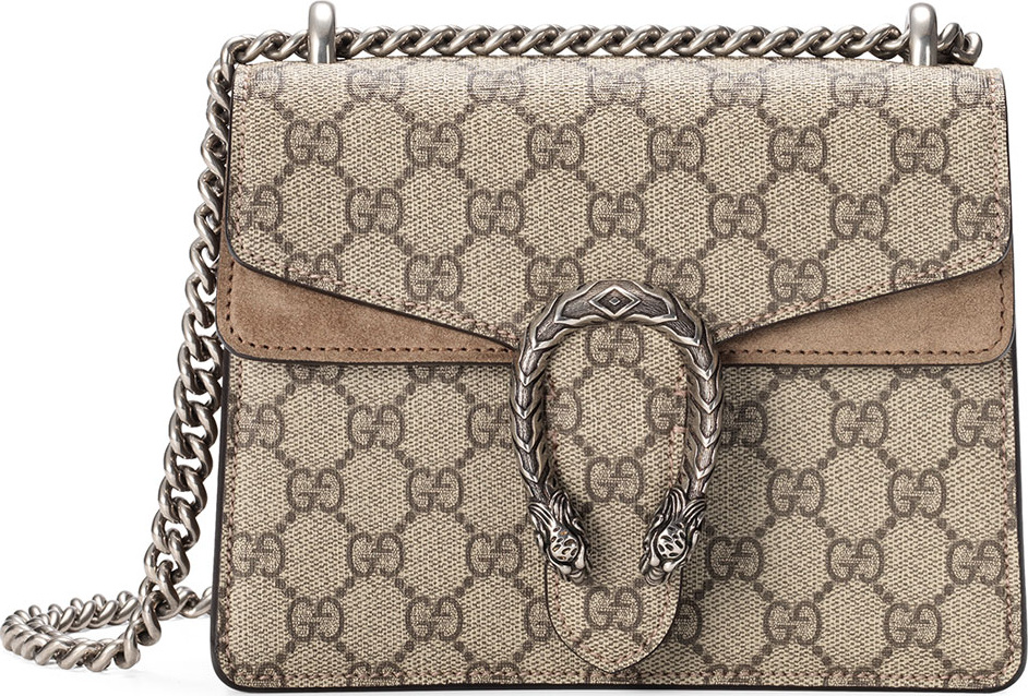 Gucci Mini Dionysus GG Supreme Shoulder Bag, Ebony/Taupe