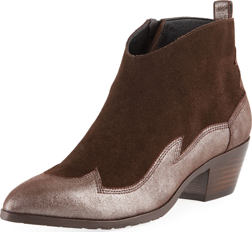 Donald J Pliner Drey Western Suede & Leather Booties