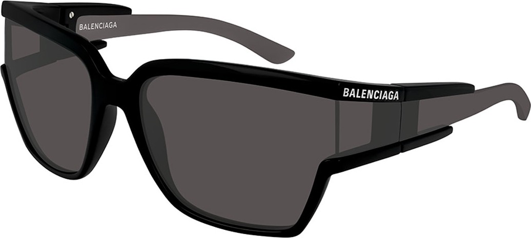 Balenciaga Soft Mask Monochromatic Wrap Square Sunglasses