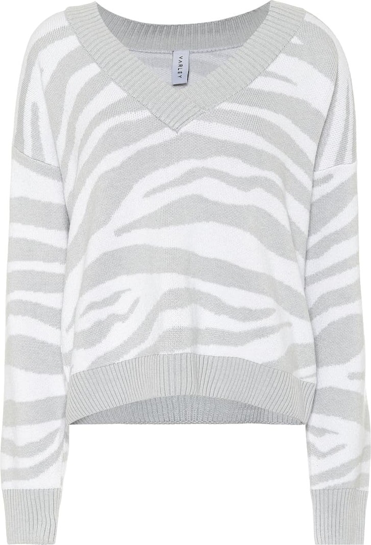 Varley Calvert zebra-striped sweater