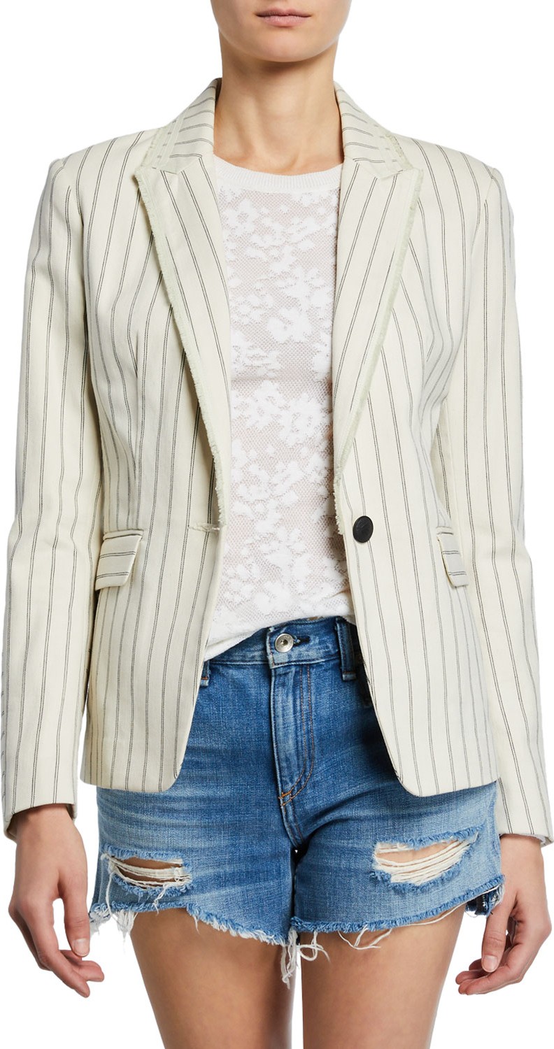 Rag & Bone Millie Pinstripe Single-Button Blazer