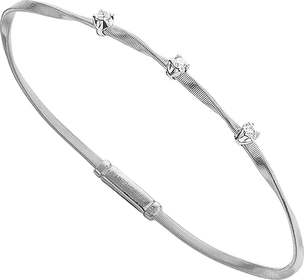 Marco Bicego Marrakech 18K White Gold Twisted Bracelet with Diamonds