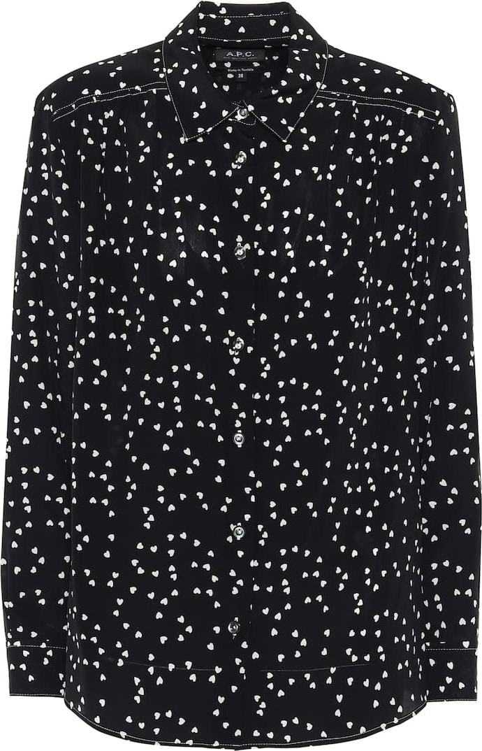 A.P.C. Heart-print silk blouse