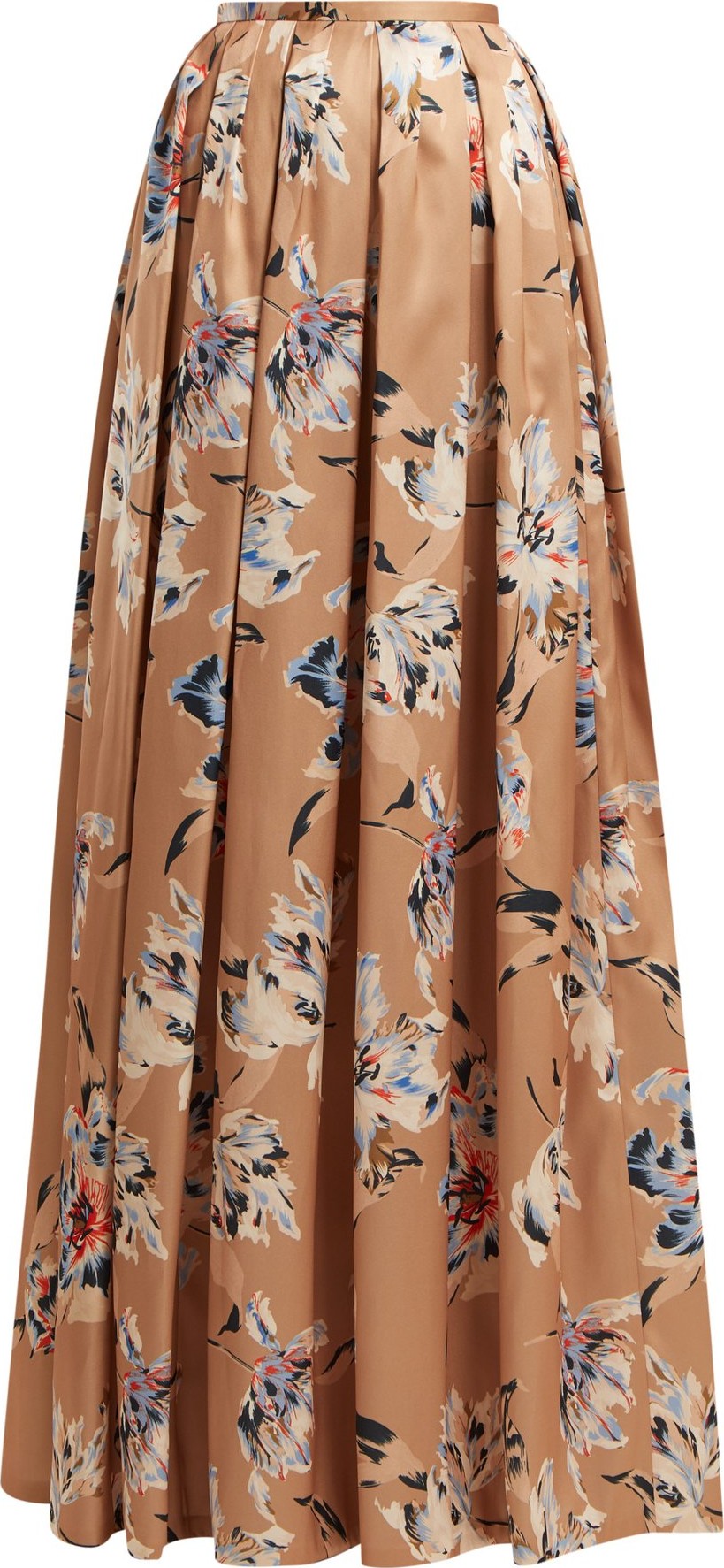 ROCHAS Tulip-print satin maxi skirt