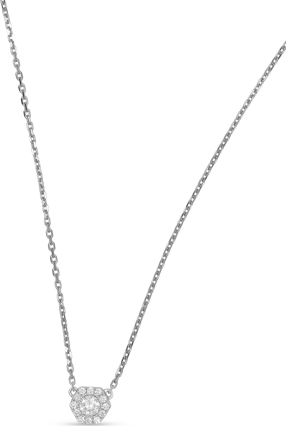 Frederic Sage 18k Firenze II Hexagon Diamond Pendant Necklace