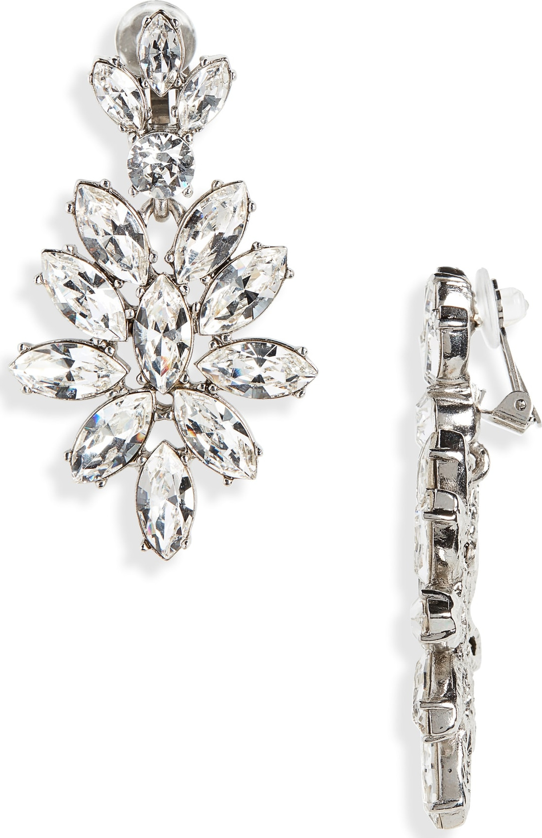 Oscar De La Renta Navette Crystal Earrings