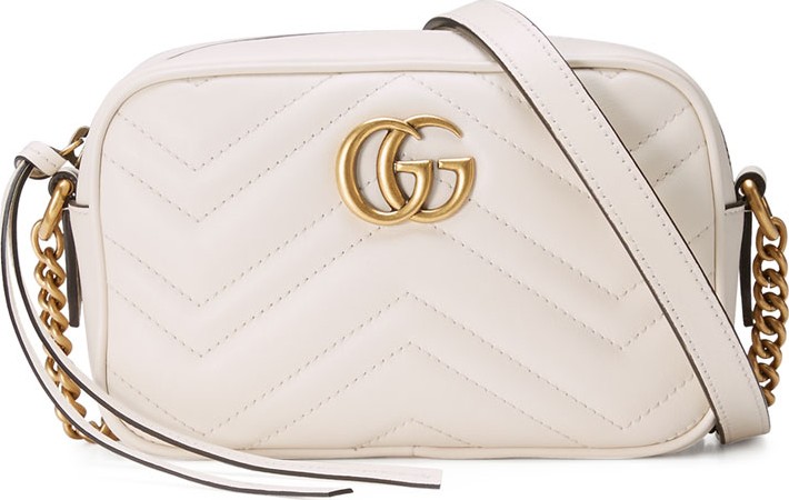 Gucci GG Marmont Mini Matelasse Camera Bag, White