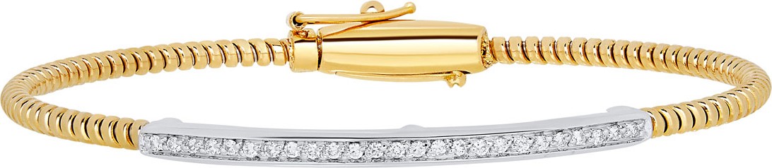 Alberto Milani Tubogas 18K Gold Bracelet with Channel-Set Diamond Bar