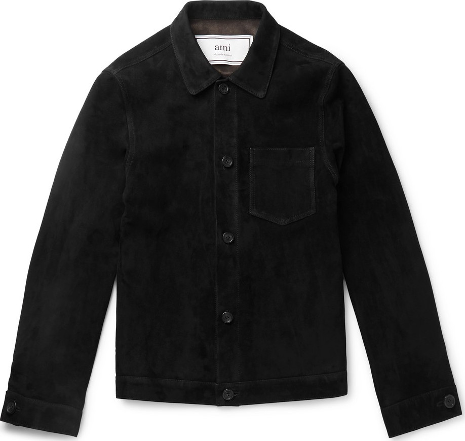 AMI Slim-Fit Suede Blouson Jacket