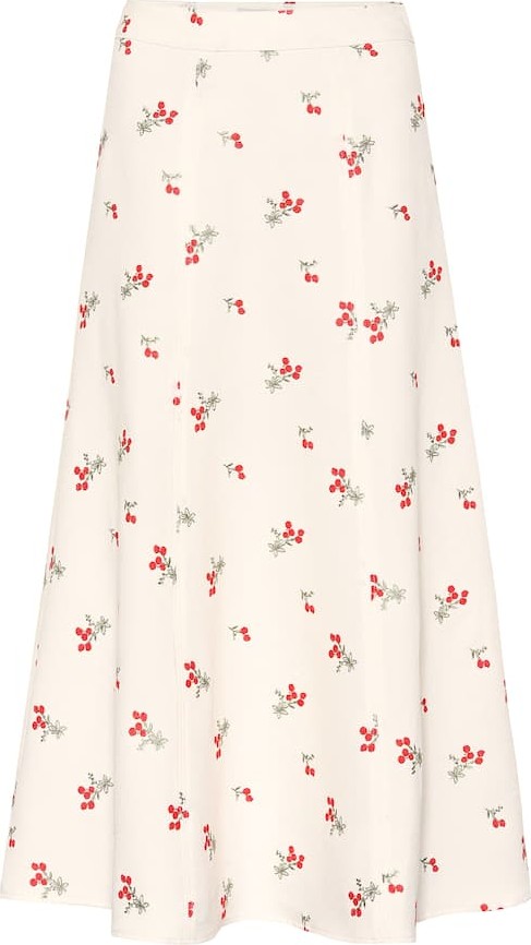 Co Floral crêpe midi skirt