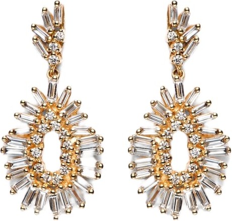 Suzanne Kalan - 18kt gold earrings with diamonds