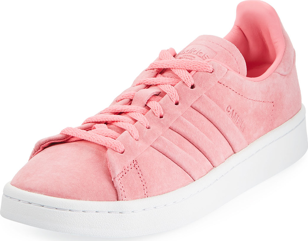 Adidas Campus Stitch & Turn Suede Lace-Up Sneakers, Chalk Pink