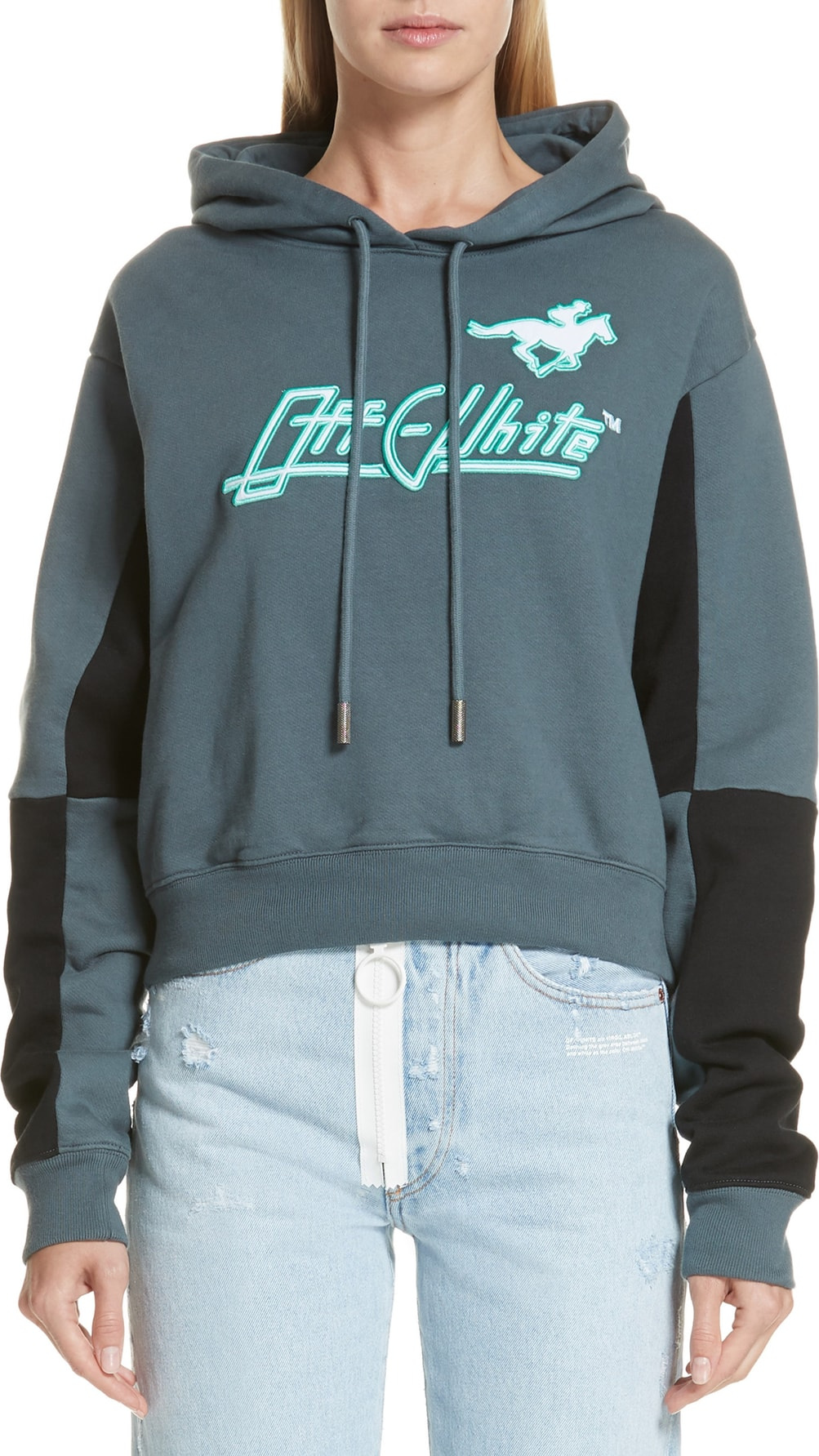 Off White Jockey Crop Hoodie