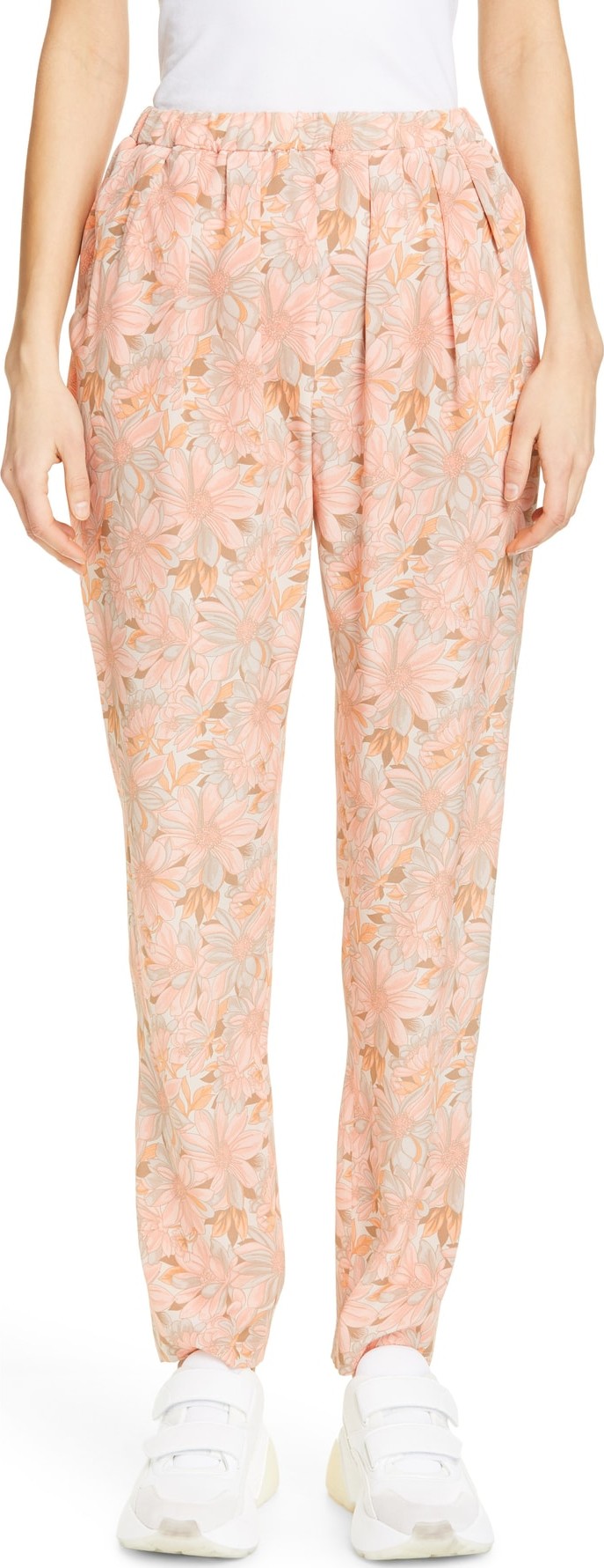 Stella McCartney Floral Print Silk Jogger Pants