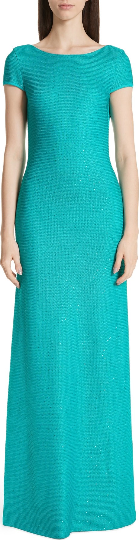 St. John Links Sequin Knit Trumpet Gown