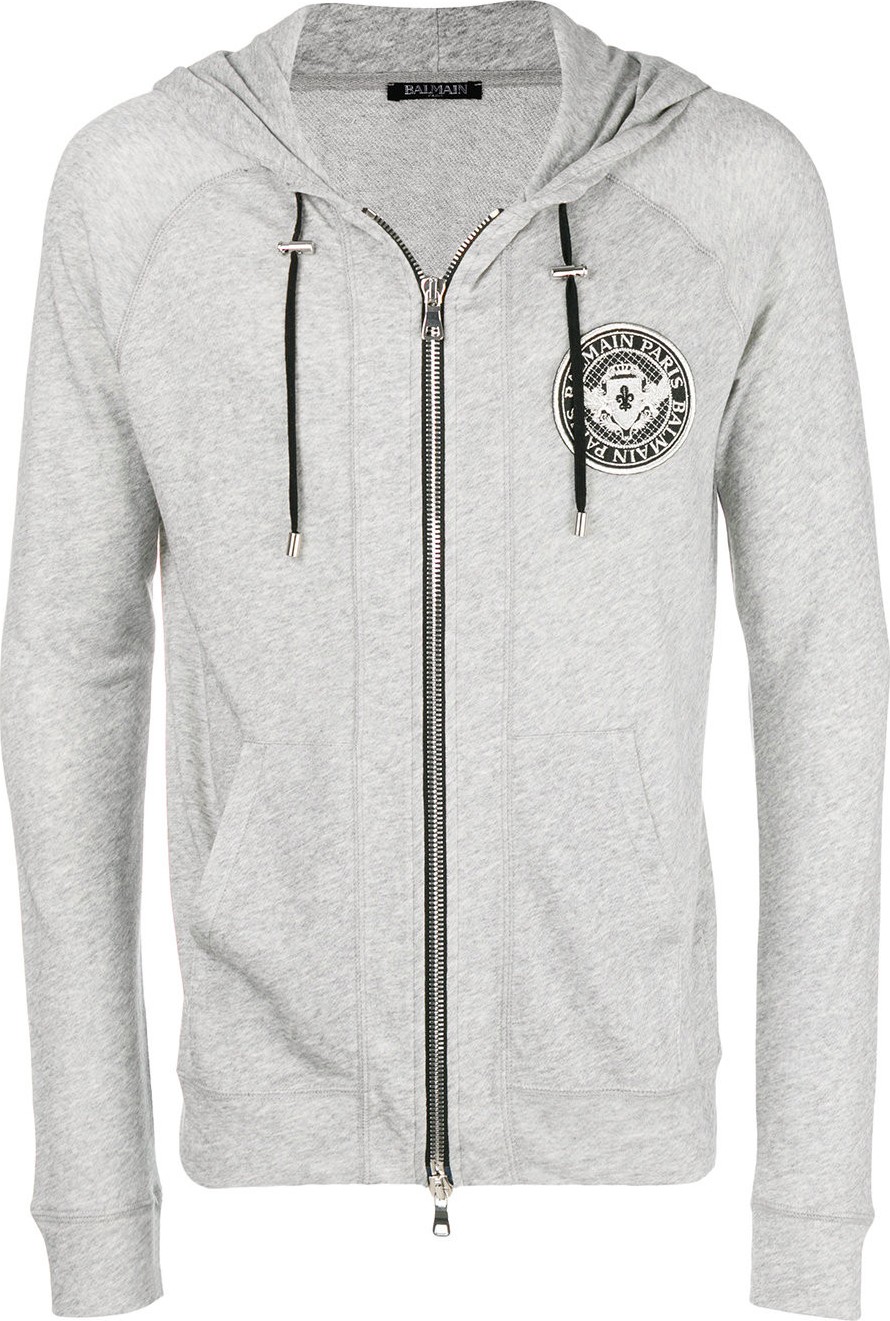 Balmain logo plaque hoodie
