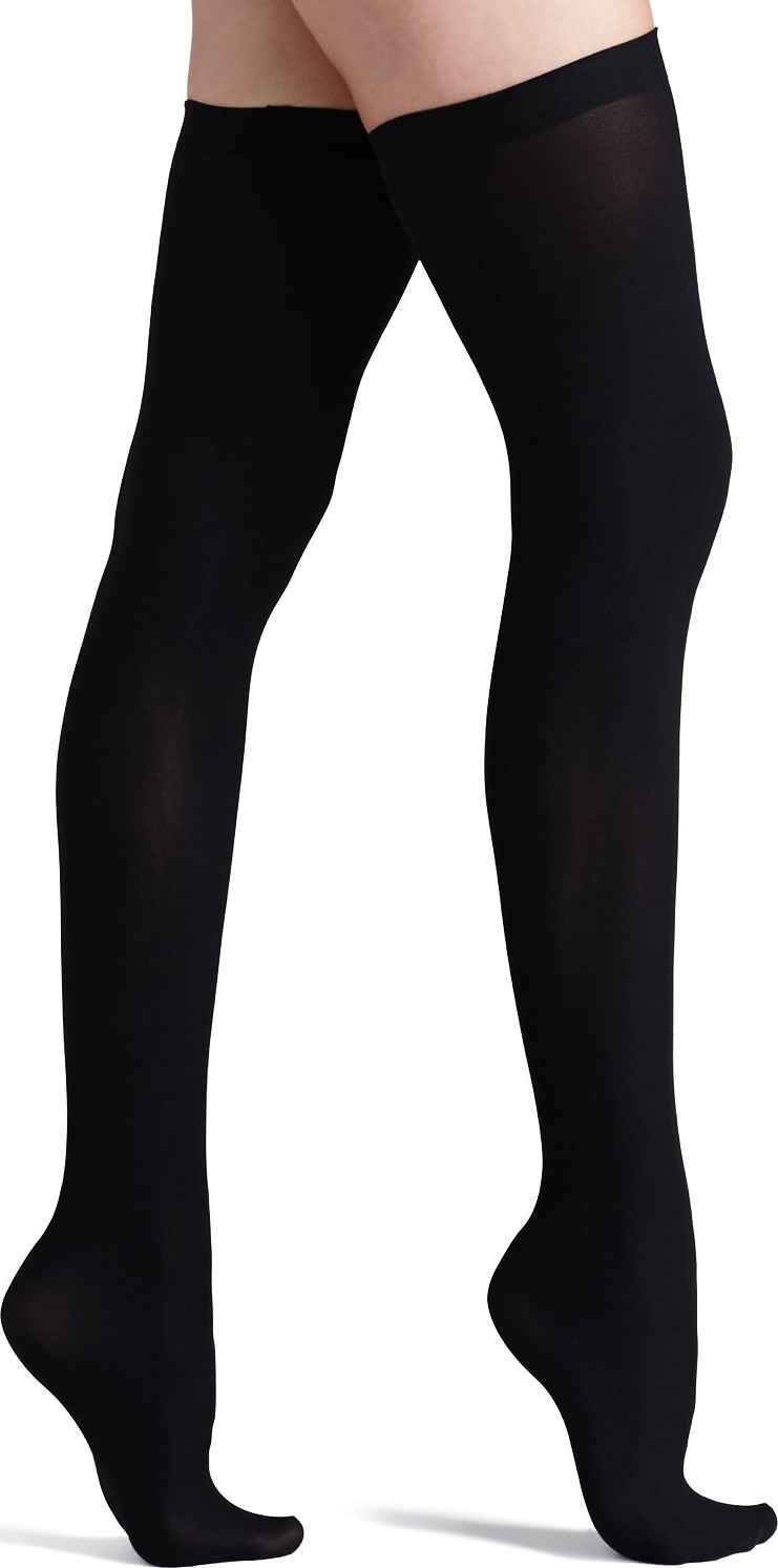 Commando Up All Night Opaque Thigh Highs, Black