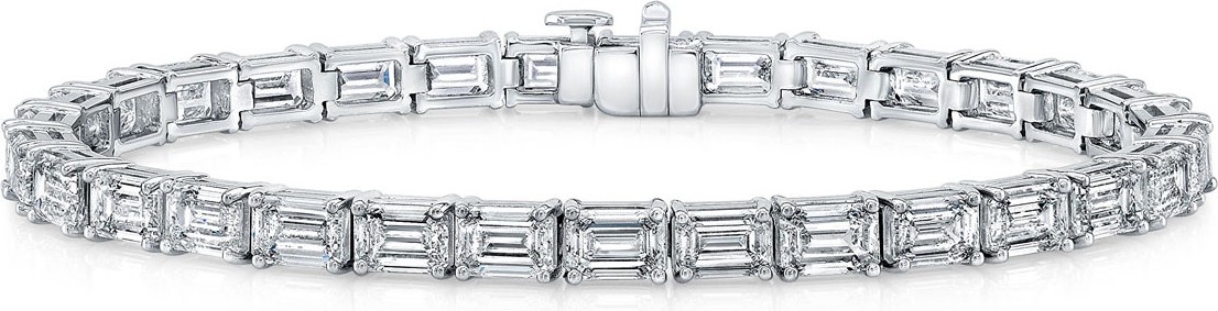 Norman Silverman 18k White Gold Emerald-Cut Diamond Bracelet