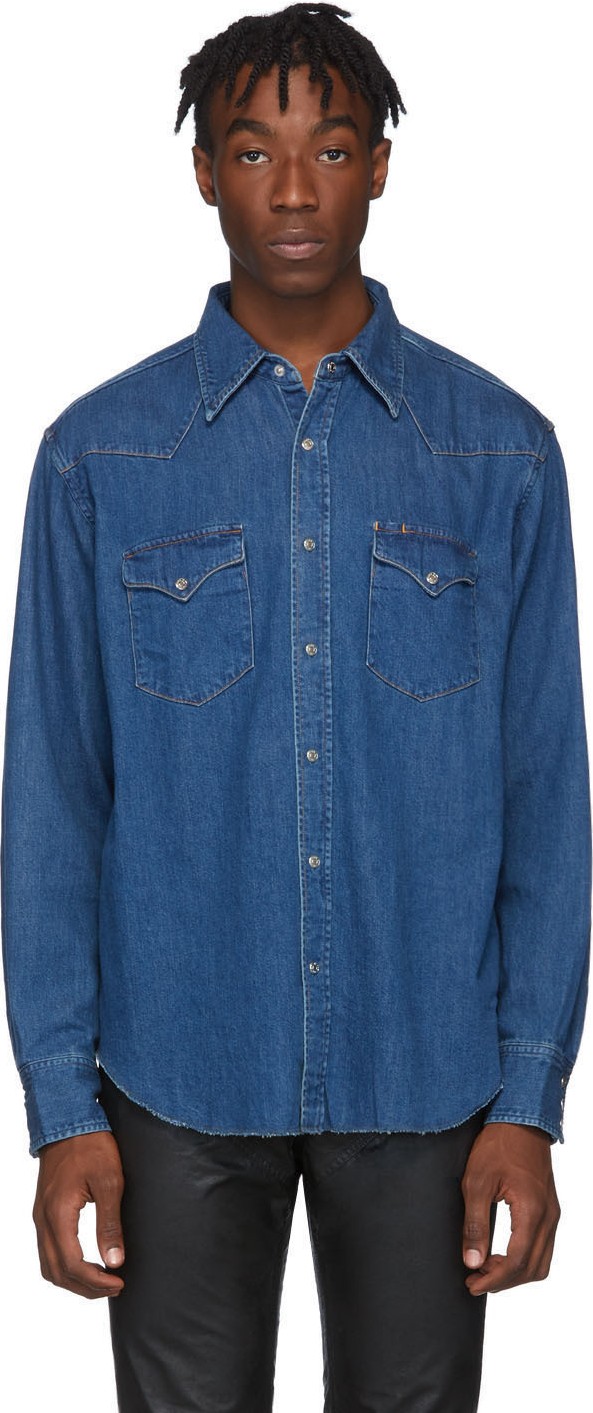 Wacko Maria Blue Denim Western Shirt