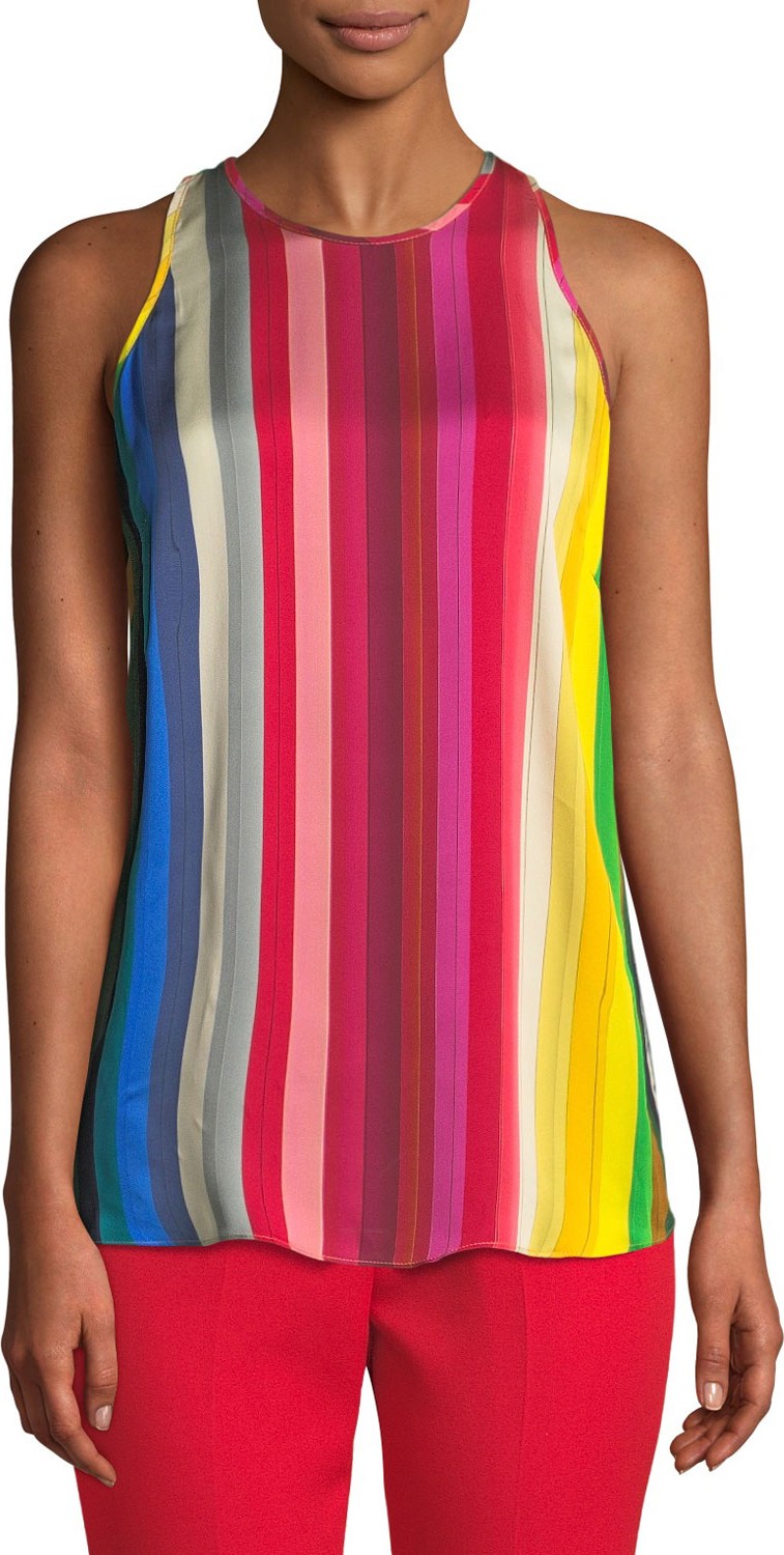 MILLY Marie Rainbow Georgette Tank